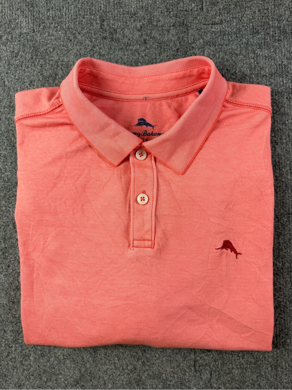 Tommy Bahama Mens Supima Cotton Blend Short Sleeve Polo Shirt Size L Orange